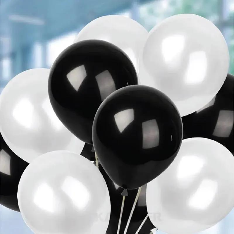 Black and White Helium Balloons 10 Pcs thumbnail 2