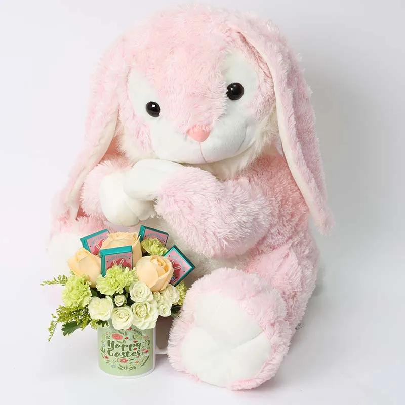 Flowers and Chocolates in Easter Mug with Grand Bunny thumbnail 2