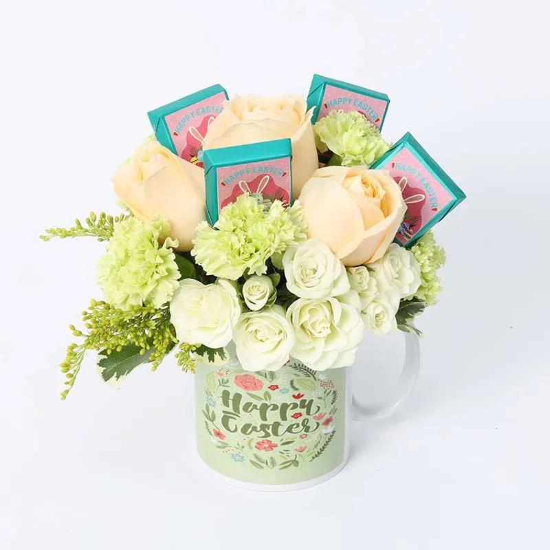 Flowers and Chocolates in Easter Mug thumbnail 1