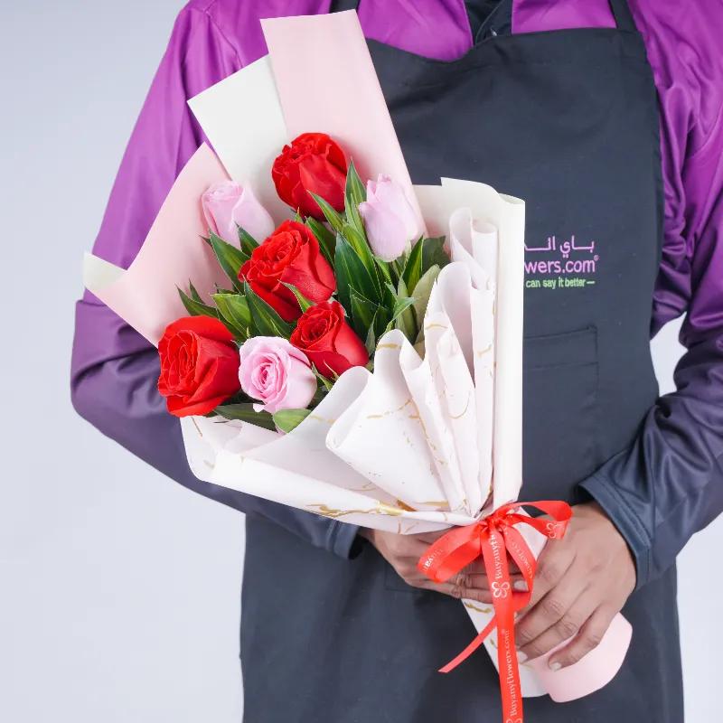 Cutie Pie 7 Roses Bouquet - Flowers gift from Buy Any Flowers Dubai in Al Quoz Industrial Area 4, Dubai, UAE - image 2
