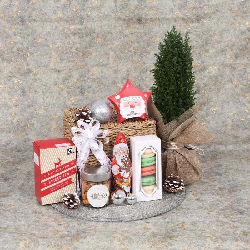Christmas Tea and Snack Gift Basket - Gifts gift from Buy Any Flowers Dubai in Al Quoz Industrial Area 4, Dubai, UAE