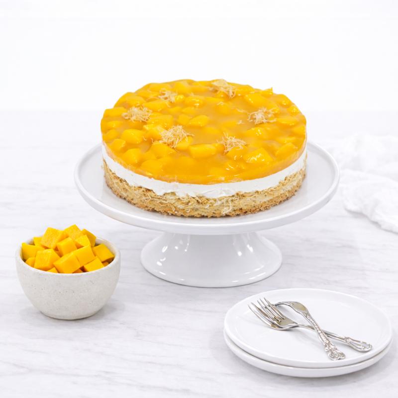 Mango Kunafa Cake 4 Portion - Cakes gift from Buy Any Flowers Dubai in Al Quoz Industrial Area 4, Dubai, UAE