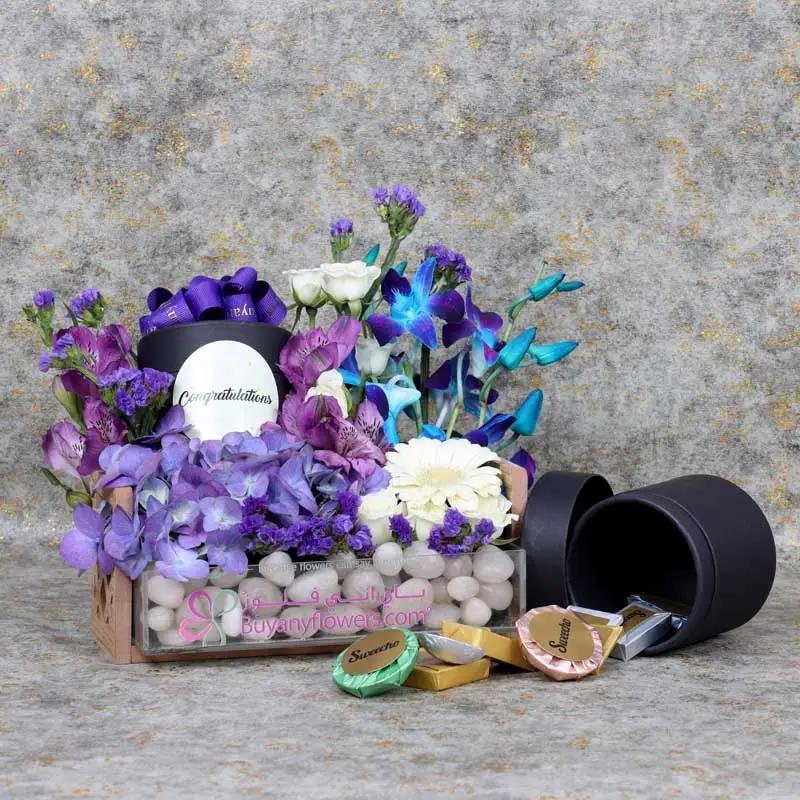 Congratulations Flowers and Chocolate Arrangement thumbnail 2