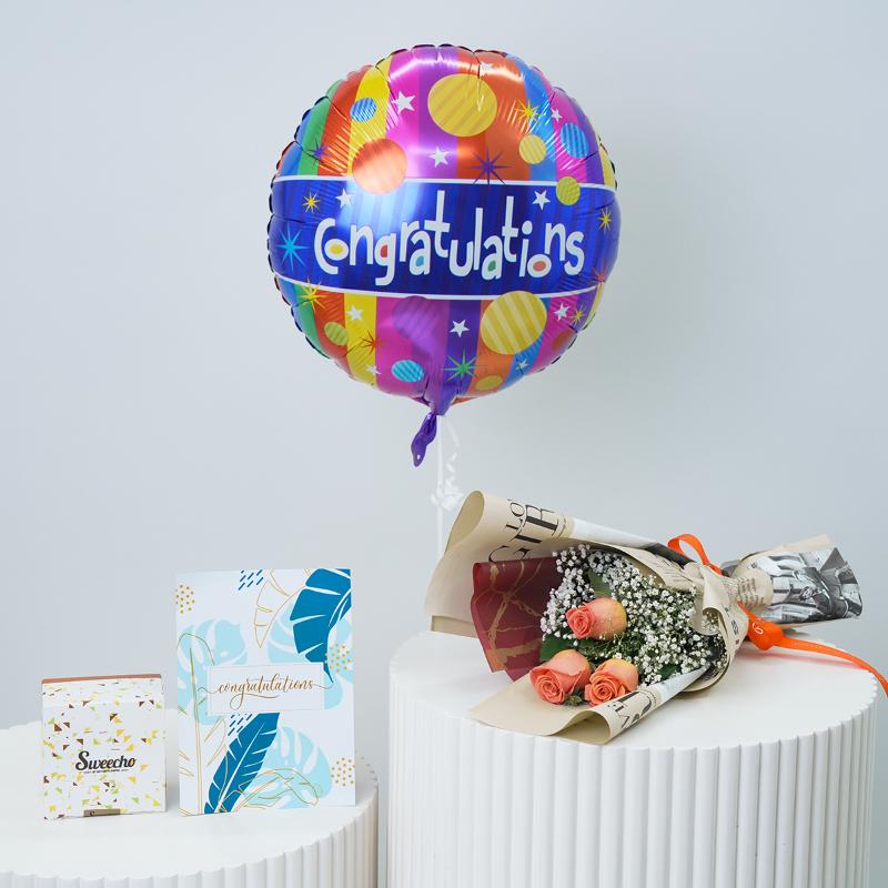 Orange Roses Congrats Delight - Gift Sets gift from Buy Any Flowers Dubai in Al Quoz Industrial Area 4, Dubai, UAE
