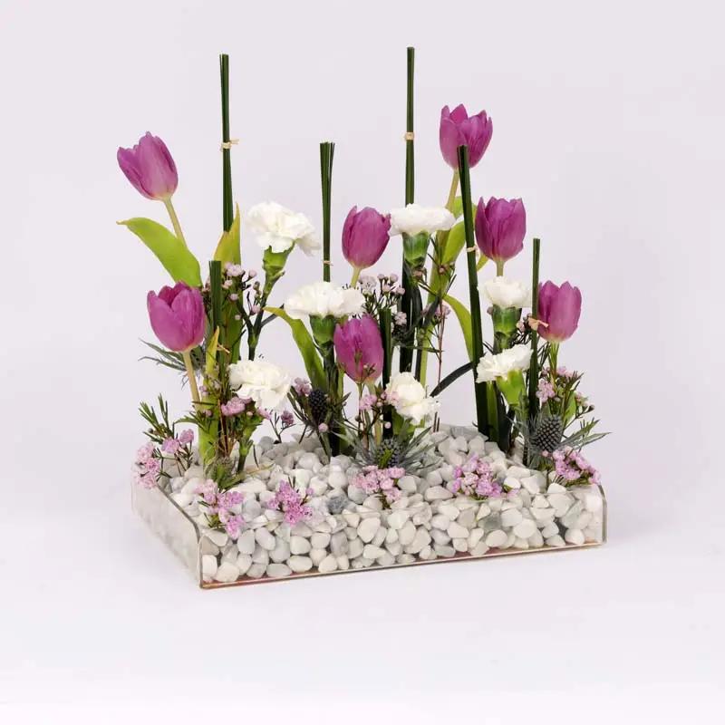 Mauve Flowers Tray - Flowers gift from Buy Any Flowers Dubai in Al Quoz Industrial Area 4, Dubai, UAE