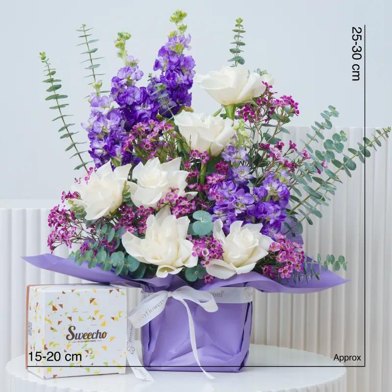 Purple Bloom Vase With Chocolate - Gift Sets gift from Buy Any Flowers Dubai in Al Quoz Industrial Area 4, Dubai, UAE - image 4