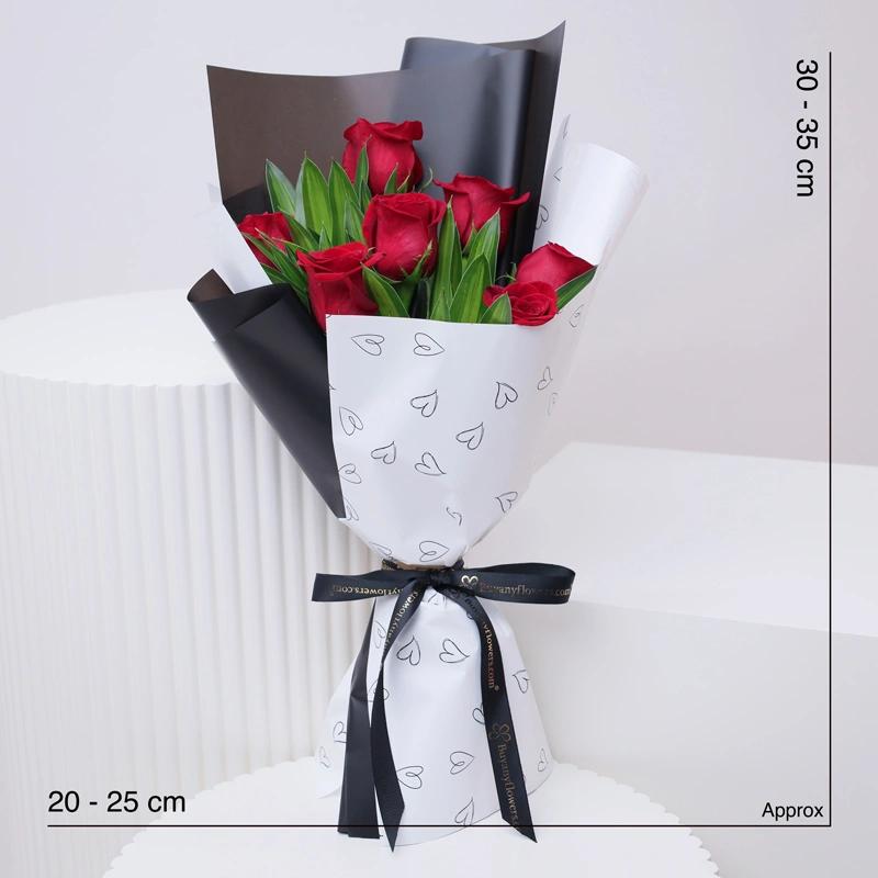 Cute Love 7 Red Roses Bouquet thumbnail 5