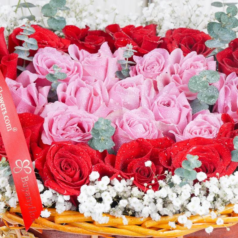 Pure Heart 25 Roses Basket - Flowers gift from Buy Any Flowers Dubai in Al Quoz Industrial Area 4, Dubai, UAE - image 3