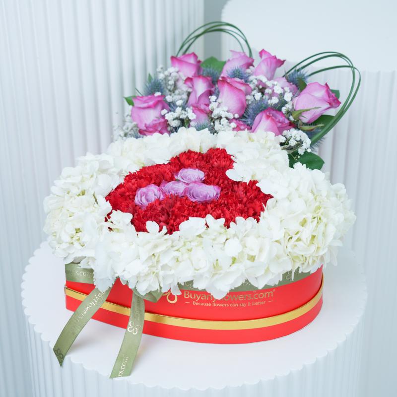 My Heart Flower Box - Flowers gift from Buy Any Flowers Dubai in Al Quoz Industrial Area 4, Dubai, UAE