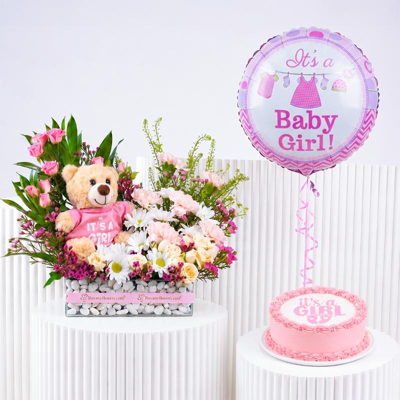 Blossom Baby Girl Arrangement Combo in Dubai