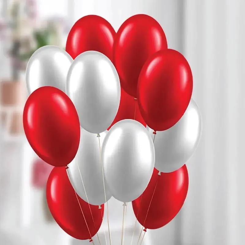Red and White Helium Balloons 15 Pcs thumbnail 2