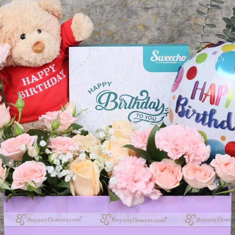 Pastel Birthday Flower Hamper thumbnail 2