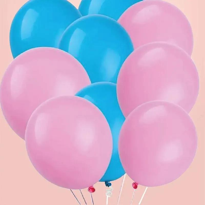 Pink and Blue Helium Balloons 10 Pcs thumbnail 2