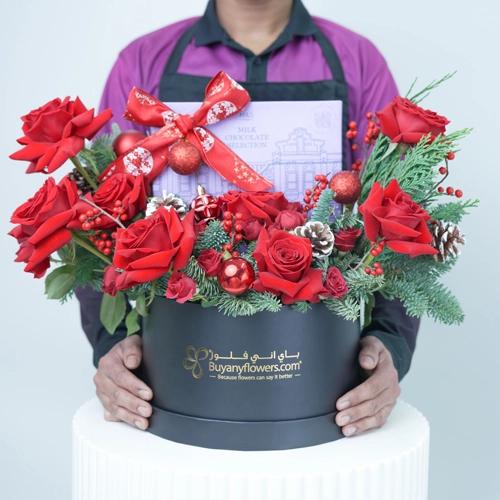 Christmas Choco Roses Box - Gift Sets gift from Buy Any Flowers Dubai in Al Quoz Industrial Area 4, Dubai, UAE - image 2