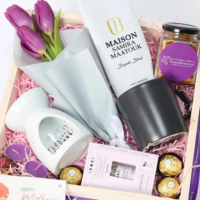 Coffee Snack and Aroma Hamper for Mothers Day - Gifts gift from Buy Any Flowers Dubai in Al Quoz Industrial Area 4, Dubai, UAE - image 3