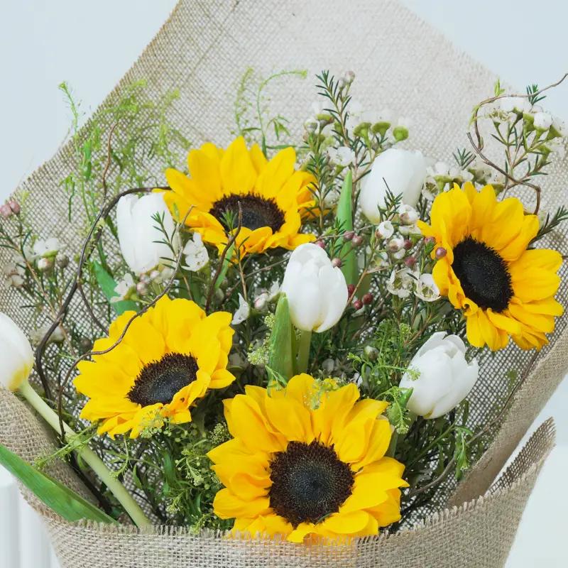Sunshine 9 Tulip and Sunflower Bouquet - Flowers gift from Buy Any Flowers Dubai in Al Quoz Industrial Area 4, Dubai, UAE - image 3