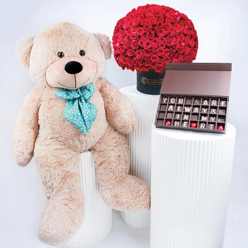 Endless Love 175 Red Roses Box Trio - Gift Sets gift from Buy Any Flowers Dubai in Al Quoz Industrial Area 4, Dubai, UAE