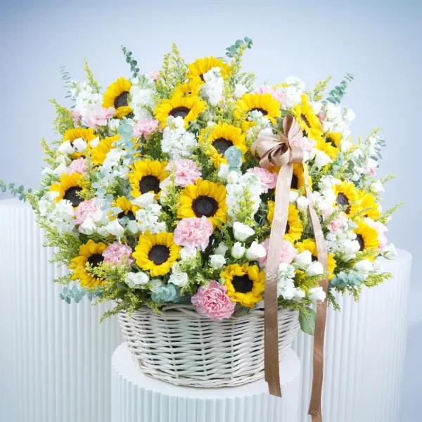 Sunshine Flower Basket - Flowers gift from Buy Any Flowers Dubai in Al Quoz Industrial Area 4, Dubai, UAE