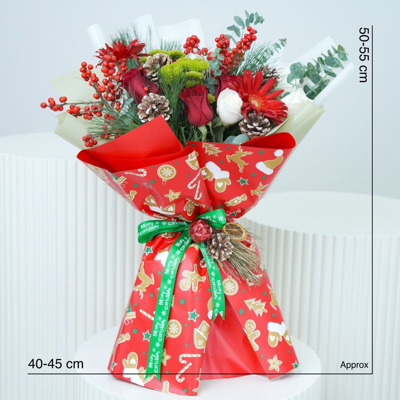 Christmas Wishes Flower Bouquet - Flowers gift from Buy Any Flowers Dubai in Al Quoz Industrial Area 4, Dubai, UAE - image 4