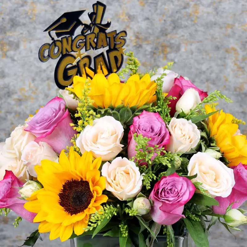 Congrats Grad Flower Vase - Flowers gift from Buy Any Flowers Dubai in Al Quoz Industrial Area 4, Dubai, UAE - image 3