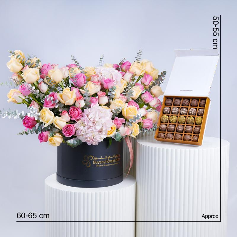 Pastel Journey Flower Box With Chocolate - Gift Sets gift from Buy Any Flowers Dubai in Al Quoz Industrial Area 4, Dubai, UAE - image 4