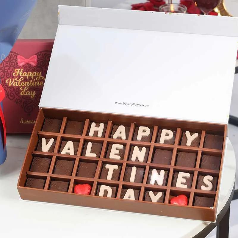 Peach Cherry Bouquet and Happy Valentines Day Chocolates By Sweecho thumbnail 2