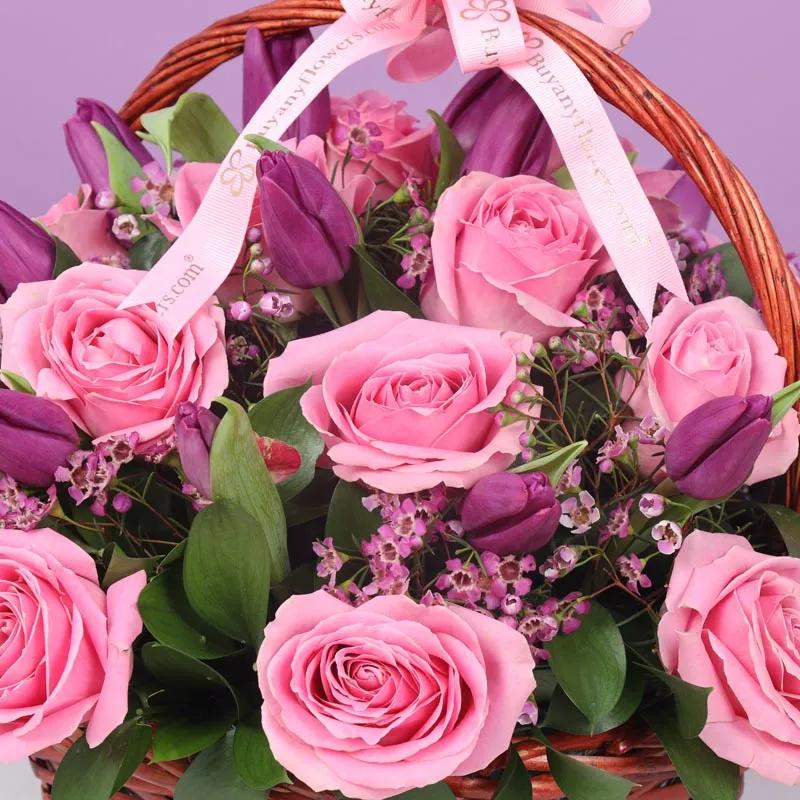 Allure 35 Roses and Tulips Basket thumbnail 3