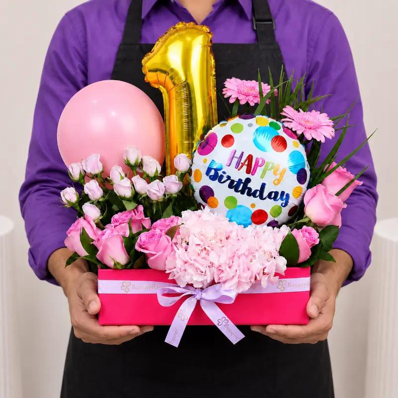 Customize Birthday Bloom Flower Arrangement - Flowers gift from Buy Any Flowers Dubai in Al Quoz Industrial Area 4, Dubai, UAE - image 3
