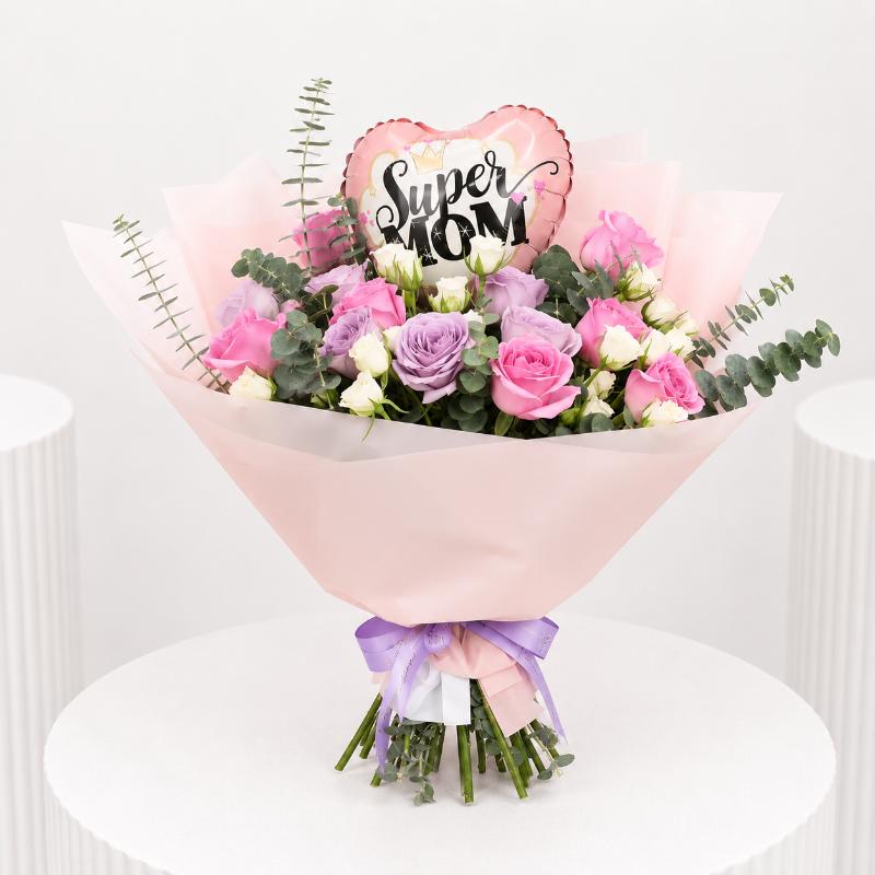 Super Mom Roses Bouquet - Flowers gift from Buy Any Flowers Dubai in Al Quoz Industrial Area 4, Dubai, UAE