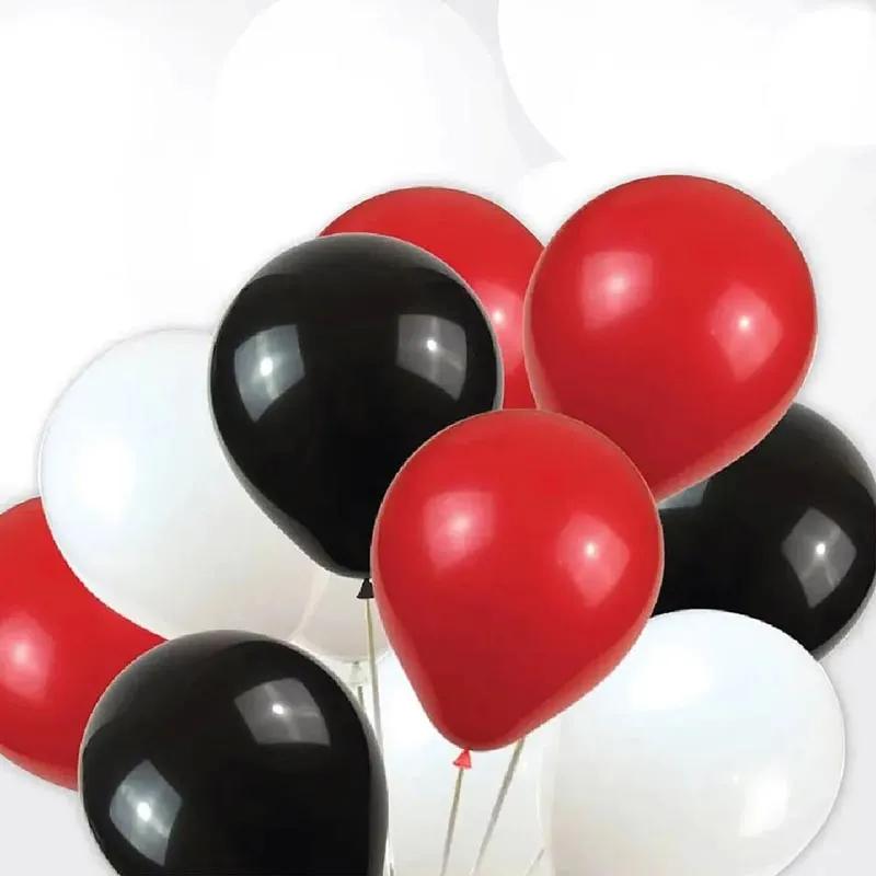 Black White N Red Helium Balloons 12 Pcs thumbnail 3