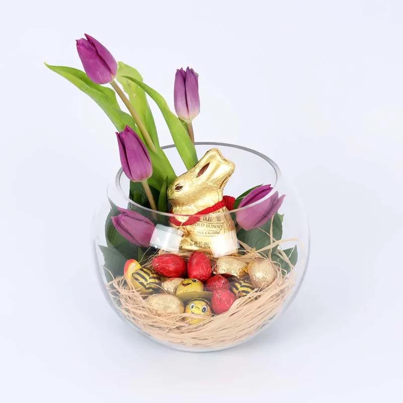 Easter Bunny and Eggs Flower Arrangement - Flowers gift from Buy Any Flowers Dubai in Al Quoz Industrial Area 4, Dubai, UAE