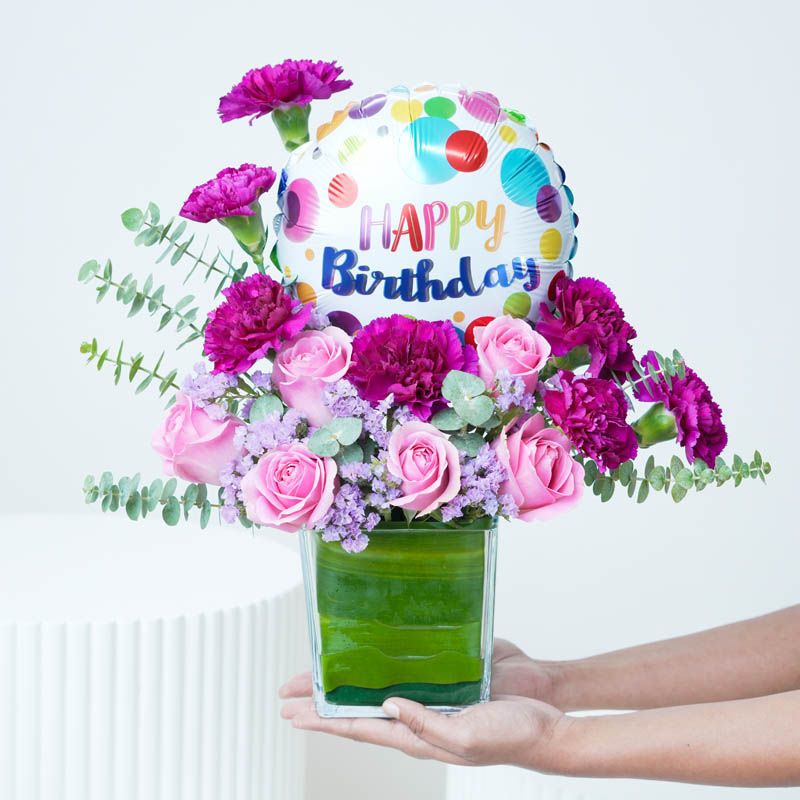 Cute Birthday Balloon and Flower Vase thumbnail 2