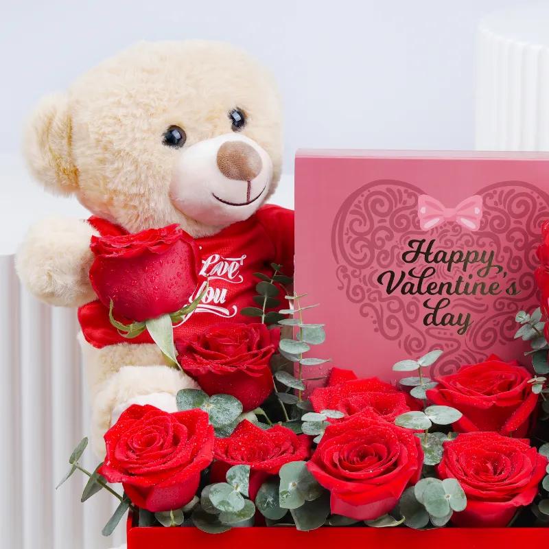 Valentine Flower Hamper - Gifts gift from Buy Any Flowers Dubai in Al Quoz Industrial Area 4, Dubai, UAE - image 3