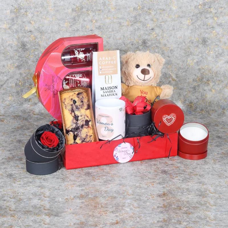 Womens Day Gift Tray Red - Gifts gift from Buy Any Flowers Dubai in Al Quoz Industrial Area 4, Dubai, UAE