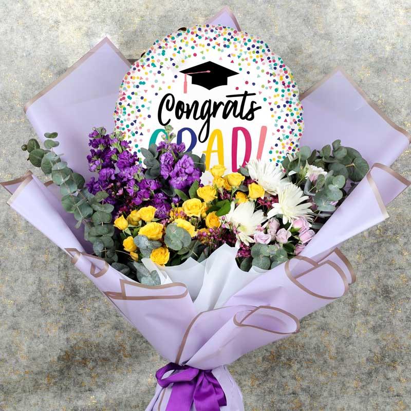 Graduation Celebration Flower and Balloon Bouquet - Balloons gift from Buy Any Flowers Dubai in Al Quoz Industrial Area 4, Dubai, UAE - image 2