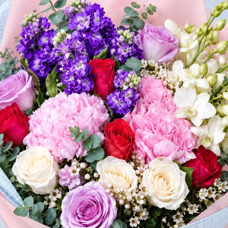 Floral Blush Mix Flower Bouquet - Flowers gift from Buy Any Flowers Dubai in Al Quoz Industrial Area 4, Dubai, UAE - image 2