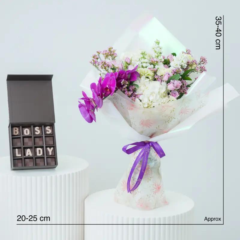 Dazzling Mix Flower Bouquet With Chocolate - Gift Sets gift from Buy Any Flowers Dubai in Al Quoz Industrial Area 4, Dubai, UAE - image 3