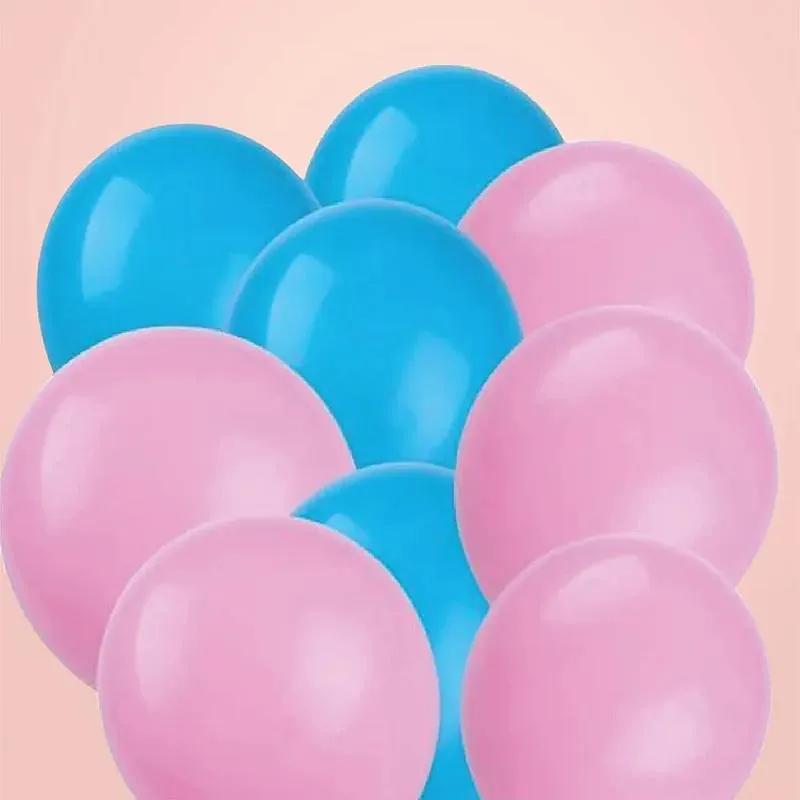 Pink and Blue Helium Balloons 10 Pcs thumbnail 3