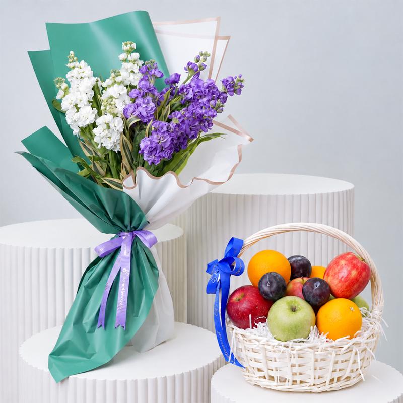 Harmony Flowers and Fruit Basket - Gift Sets gift from Buy Any Flowers Dubai in Al Quoz Industrial Area 4, Dubai, UAE