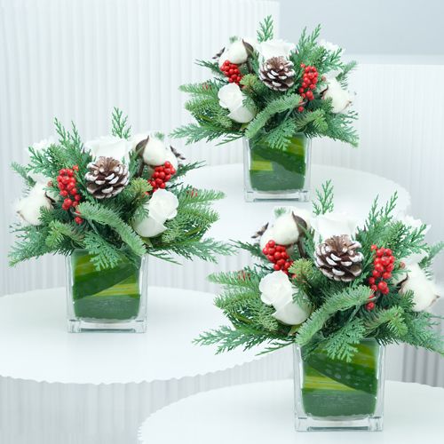 Snow White Centerpiece Set of 3 - Flowers gift from Buy Any Flowers Dubai in Al Quoz Industrial Area 4, Dubai, UAE