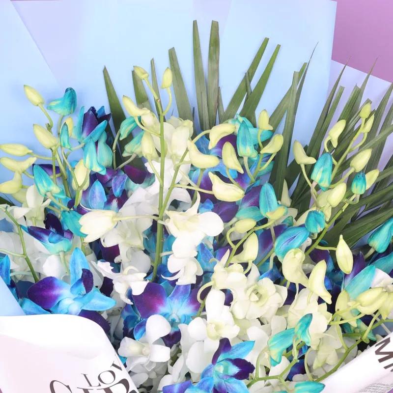 True 21 Blue and White Orchid Bouquet thumbnail 3