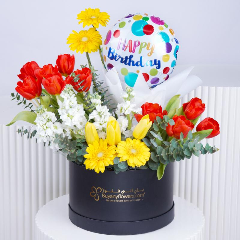 Fantastic Birthday Flower Box - Flowers gift from Buy Any Flowers Dubai in Al Quoz Industrial Area 4, Dubai, UAE
