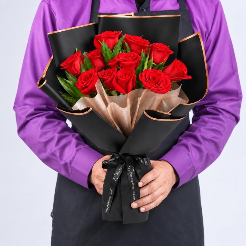 Beauty 11 Red Roses Bouquet - Flowers gift from Buy Any Flowers Dubai in Al Quoz Industrial Area 4, Dubai, UAE - image 3