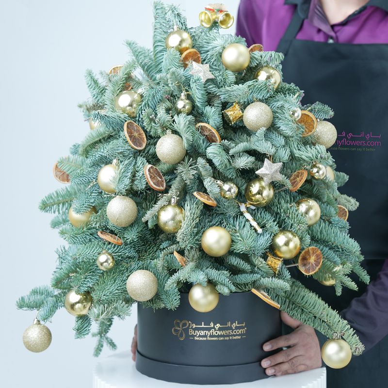 Christmas Tree Shape Arrangement Golden - Gifts gift from Buy Any Flowers Dubai in Al Quoz Industrial Area 4, Dubai, UAE - image 2