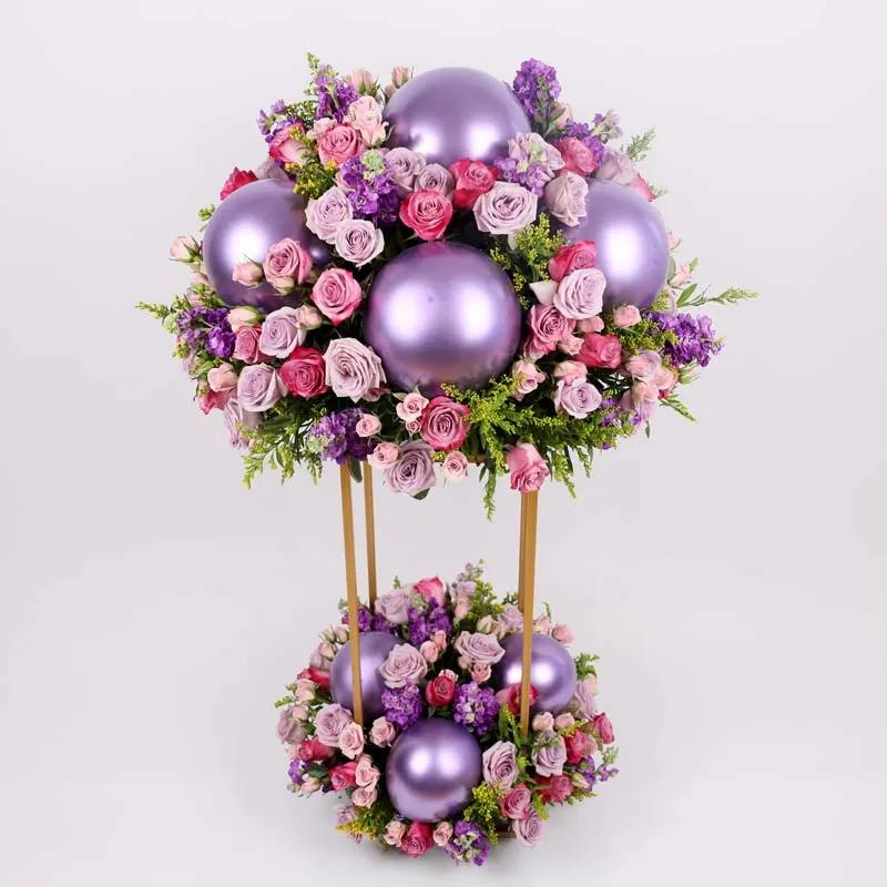 Purple Paradise Balloon and Flower Stand Large thumbnail 4