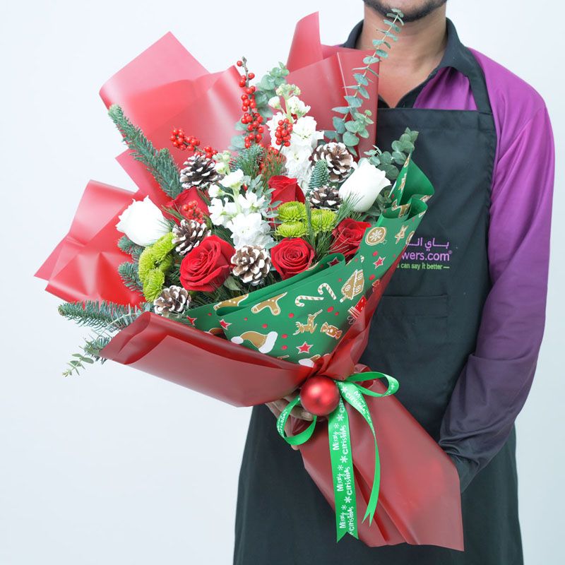 Holiday Wishes Flower Bouquet thumbnail 2