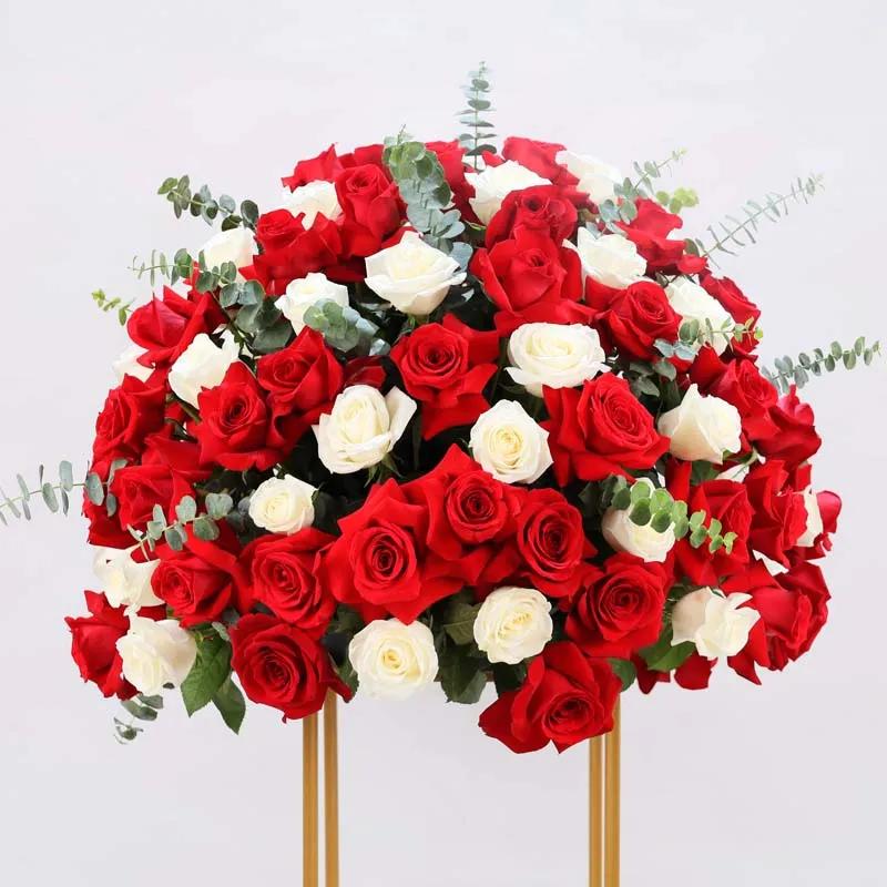 Elegance 365 Red and White Roses Flower Stand thumbnail 2