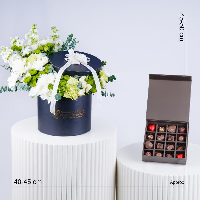 Ivory Flower Box with Chocolates - Gift Sets gift from Buy Any Flowers Dubai in Al Quoz Industrial Area 4, Dubai, UAE - image 5