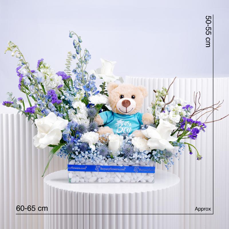 Cloud Baby Boy Celebration Tray - Flowers gift from Buy Any Flowers Dubai in Al Quoz Industrial Area 4, Dubai, UAE - image 3