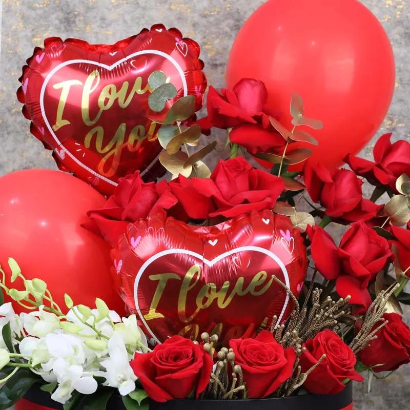 Romantic I Love You Balloons and Flower Box thumbnail 3